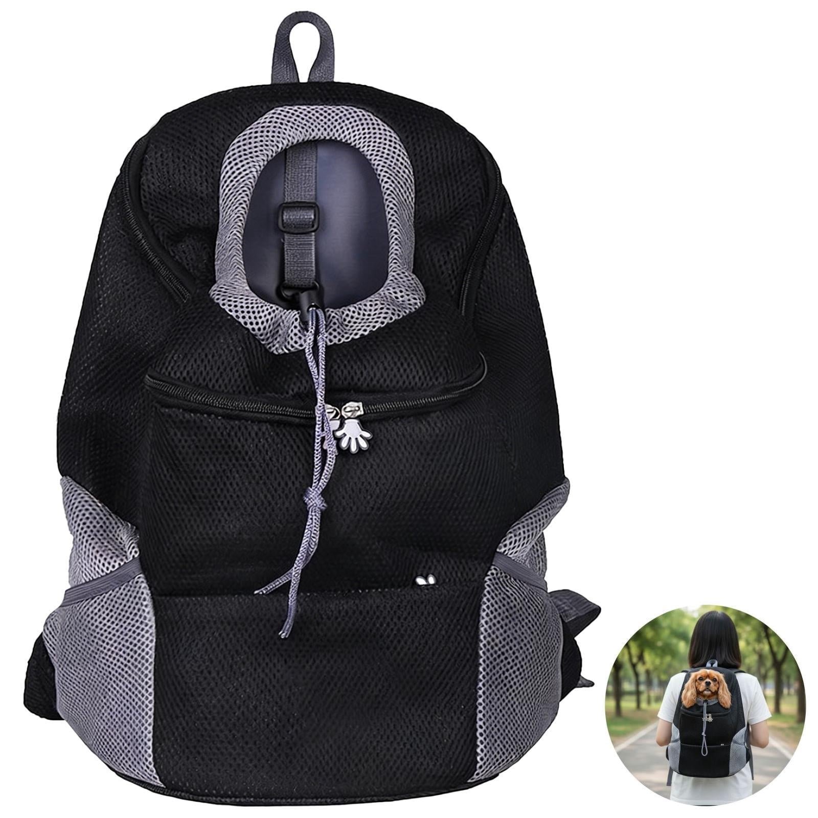 Pet Carrier Backpack for Small Dogs and Cats, Breathable Pet Carrier with Safety Buckle, Drawstring, Padded Shoulder Straps, Comfortable and Hands-Free, 14.2×8.3×17.7 in