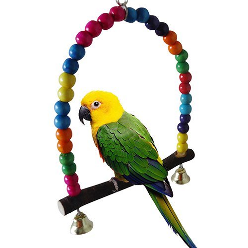 Soumake Colorful Bird Toy Parrot Swing Cage Stand Frame Cockatiel Budgie Hanging Hammock