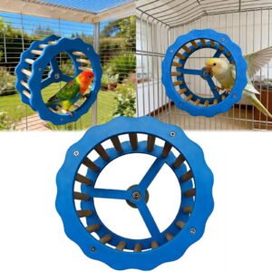Bird Toy, Stand Perch Toy, Interactive Spinning Parakeet Toys, Exercise Wheel Parrot Toy, Intelligence Puzzle Enrichment Toys, Bird Playground Play Stands for Conure Budgie, Bird Toys for Parakeets