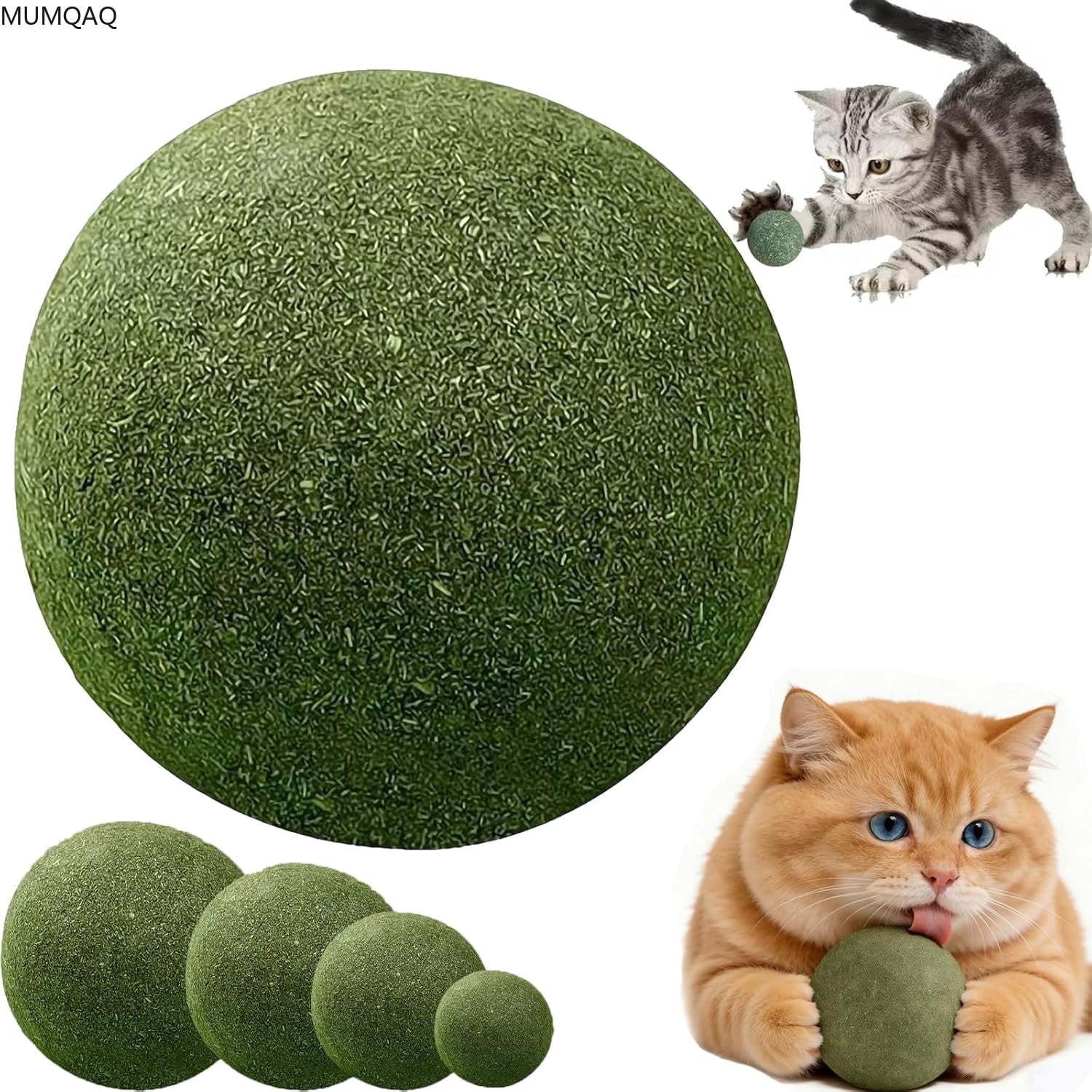 4pcs Giant Cat Catnip Ball for Cats,3.94 Inches Huge Catnip Toy, Jumbo Cat Nip Balls, Interactive Cats Toys Indoor,Pet Nip Licking Ball,Big Catnips Teeth Cleaning Edible Toy Balls for Pets Lick