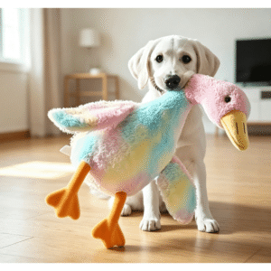 Soft Stuffed Multicolor Goose Dog Toy 50 Centimeter Large Plush Interactive Chewing Toy for Long‑Lasting Pet Entertainment (Multicolor)