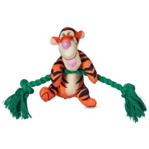 DISNEY WINNIE THE POOH: Tigger on Rope Branch Plush Squeaker Pet Toy-12in