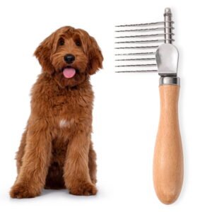 Kchsji Small Combs Bunny Dematting Detangler Long Hair Thick Undercoat Brush for Dogs Cats Ergonomic Pet Grooming Tool for All Coat Types Precision Knot Removal and Fur Maintenance