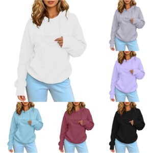 Krdevn Cuddle Pouch Hoodie with Front Pet Carrier for Cats Kittens Puppies Cozy Warm Pullover Sweatshirt for Loungewear Walks Travel Pet Lover,M