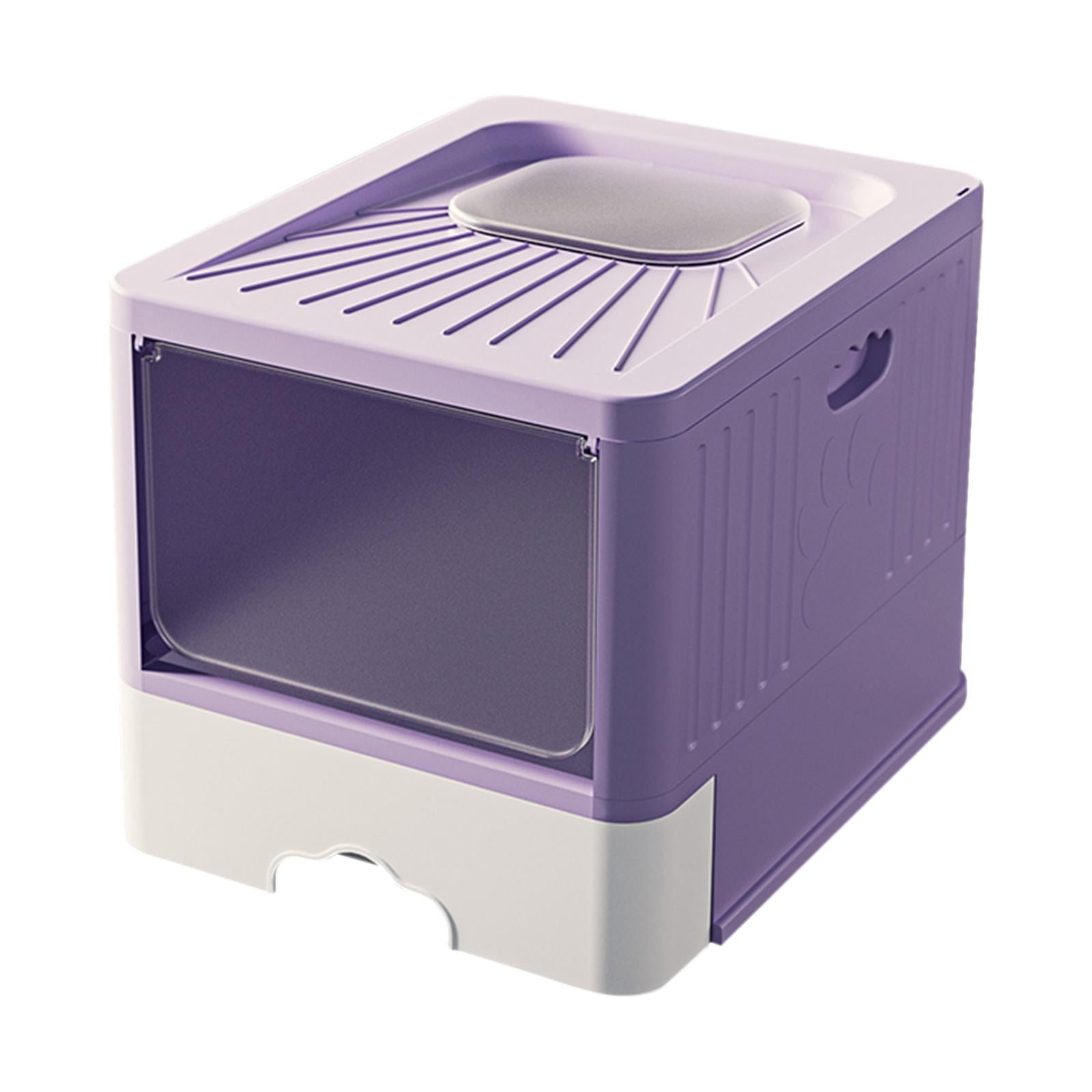 YWMJZEU Foldable Cat Litter Box Durable Cat Litter Tray Pet Accessories for All Kinds of Violet
