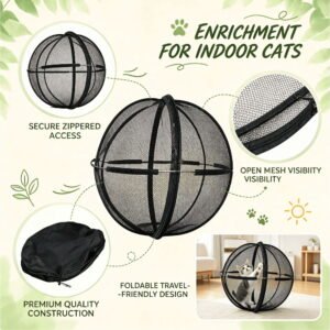 Outdoor Cat Exercise Ball, Breathable Interactive Rolling Toy for Indoor & Outdoor Play, Durable Lightweight Cat Play Ball for Exercise & Enrichment