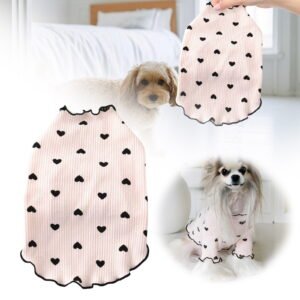 Pet Clothes Spring and Summer Lightweight Apparel for Small Dogs and Cats Adorable Home Base Shirts Vests Featuring Teddy Bears and Hearts