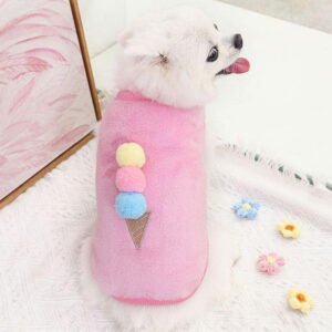 FNNMNNR Plush Dog Coat Cute Dog Cat Clothe Soft Warm Breathable Pet Vest Puppy Kitten Winter Sweater Fleece Dog Apparel for Cold Weather