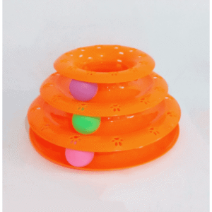 Tower of Tracks Cat Toy 3-Level Track Tower with 6 Balls, Interactive Cat Toy for Indoor Enrichment