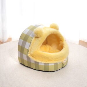 dog beds for small dogs Cats Beds For Indoor Cats Cats House For Pet Large Cats Cave For Pet Bed Foldable Multifunctional Cats Beds And Furniture With Cats And Mat Yellow