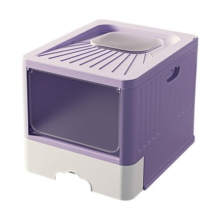 QSTDGVPW Foldable Cat Litter Box Durable Cat Litter Tray Pet Accessories for All Kinds of Violet