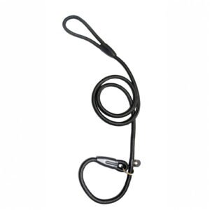 Heavy Duty Nylon Dog P Leash, Anti-Pull Training Dog Choke Collar Leash, 6MM Durable Pet Walking Lead for Small Medium Large Dogs, Black