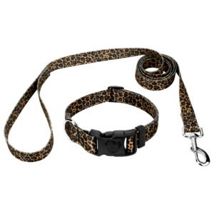 Country Brook Petz® Deluxe Leopard Print Dog Collar and Leash, Mini