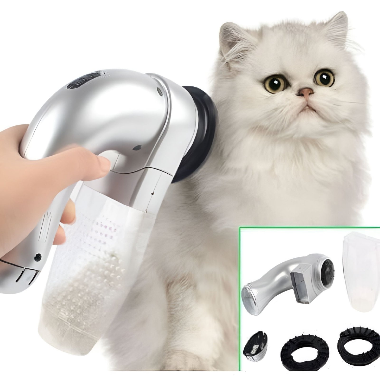 ACDANC Pet Hair Vacuum Cleaner – Electric Grooming Tool for Dogs and Cats – Dual Function Vacuum and Brush for Removing Loose Fur – Battery Operated Pet Grooming Device (Batteries Not Included)