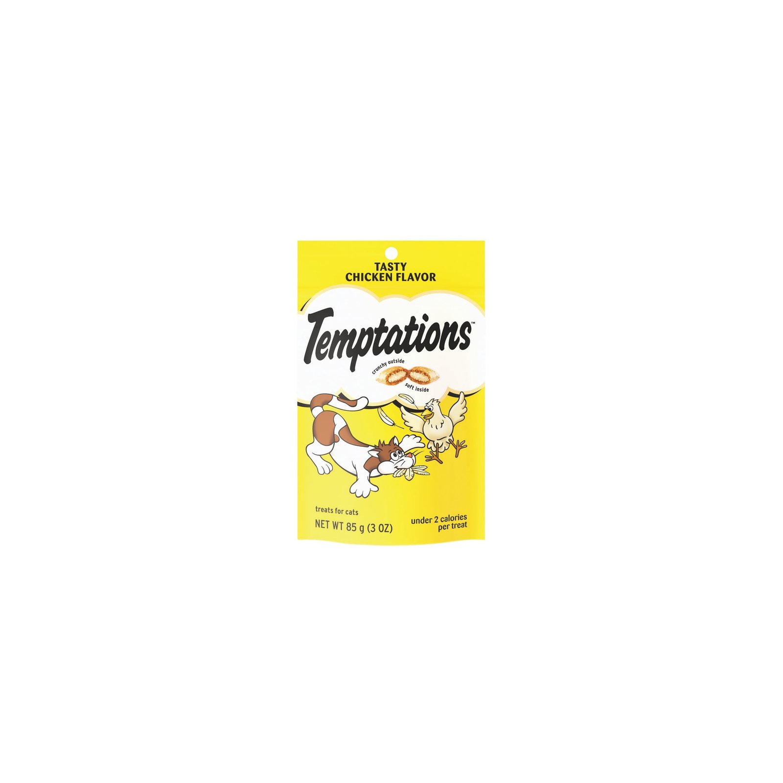 Temptations Cat Treats Chicken Flavor 3 Oz Bag Crunchy Outside Soft Inside 798461 – Pack of 3