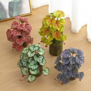 YFGEFTR Reptile Artificial Plants for Terrarium Decor, Amphibian Habitat Hideout Bearded Dragon Tank Decorations fit Crested Gecko Leopard Lizard Chameleon Ball Python Snake Frog – Saxifrage